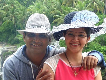 Indian couple celebrating together